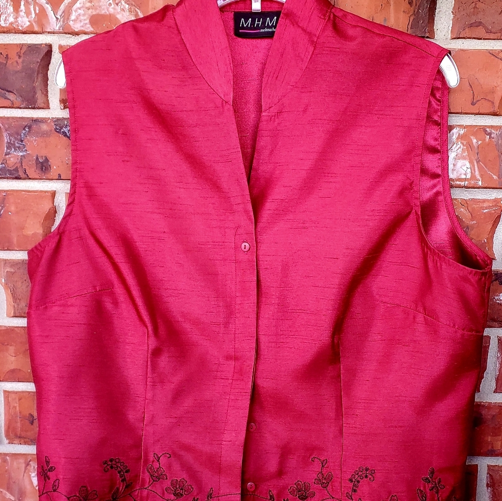 Women's Red Size 16 Sleeveless Blouse